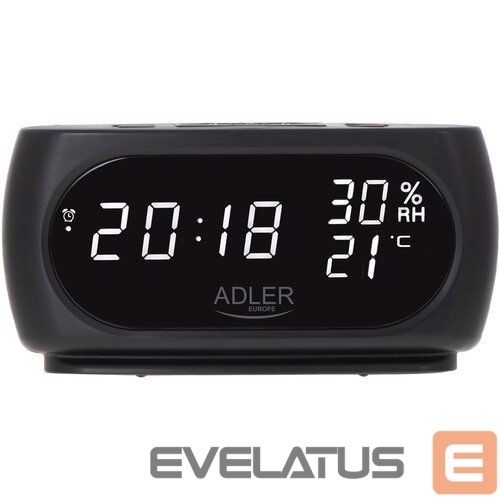 Interaktyvus sprendimas Adler Clock with Thermometer AD 1186 Black