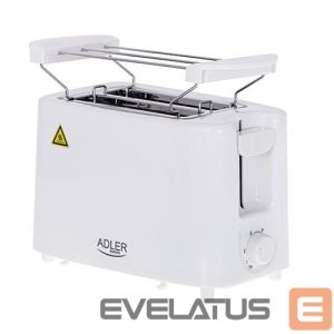 Skrudintuvas Adler  Toaster AD 3223	 Power 750 W, Number of slots 2, Housing material Plastic, White 