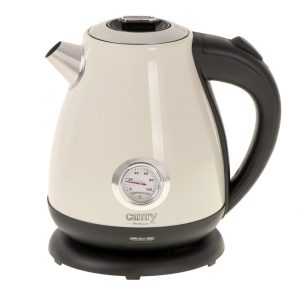 Virdulys Camry  Kettle with a thermometer CR 1344 Electric, 2200 W, 1.7 L, Stainless steel, 360° rotational base, Cream 