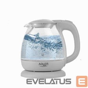 Virdulys Adler  Kettle AD 1283G Standard, 1100 W, 1 L, Plastic/Glass, Grey, 360° rotational base 
