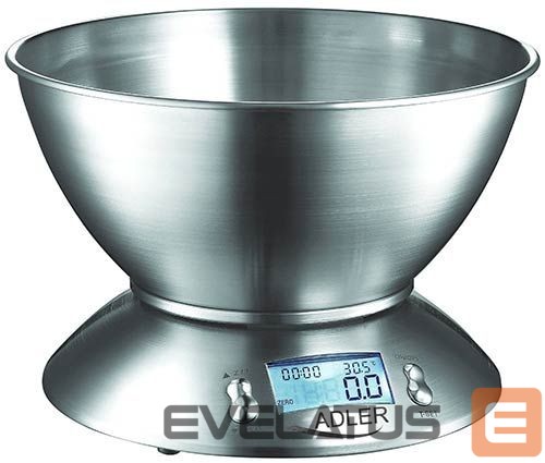 Virtuvinės svarstyklės Adler AD 3134 Maximum weight (capacity) 5 kg, Stainless steel