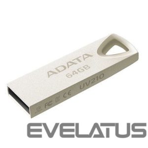 USB atmintinė ADATA  UV210 64 GB, USB 2.0, Silver 