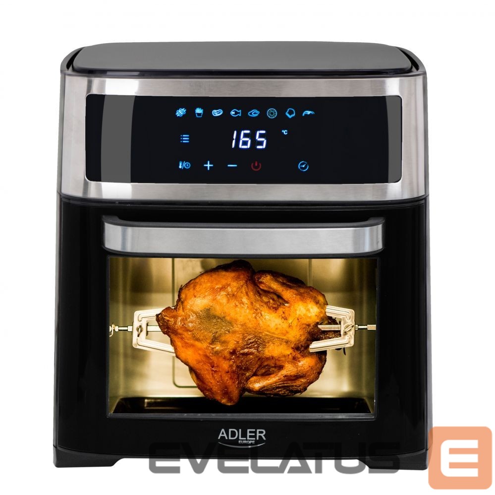 Stalo grotelės Adler Airfryer Oven AD 6309 Power 1700 W, Capacity 13 L, Stainless steel/Black