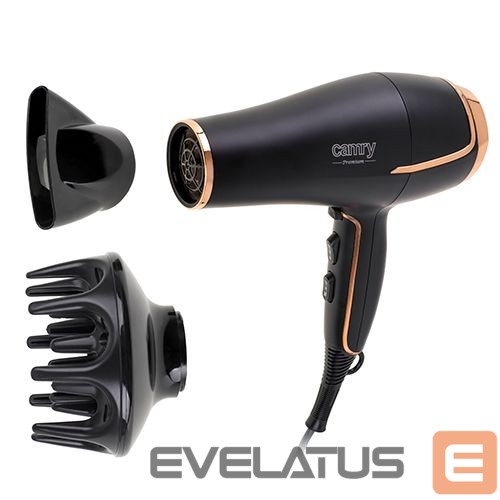 Sveikatos apsauga Camry Hair Dryer CR 2255 2200 W, Number of temperature settings 3, Diffuser nozzle, Black