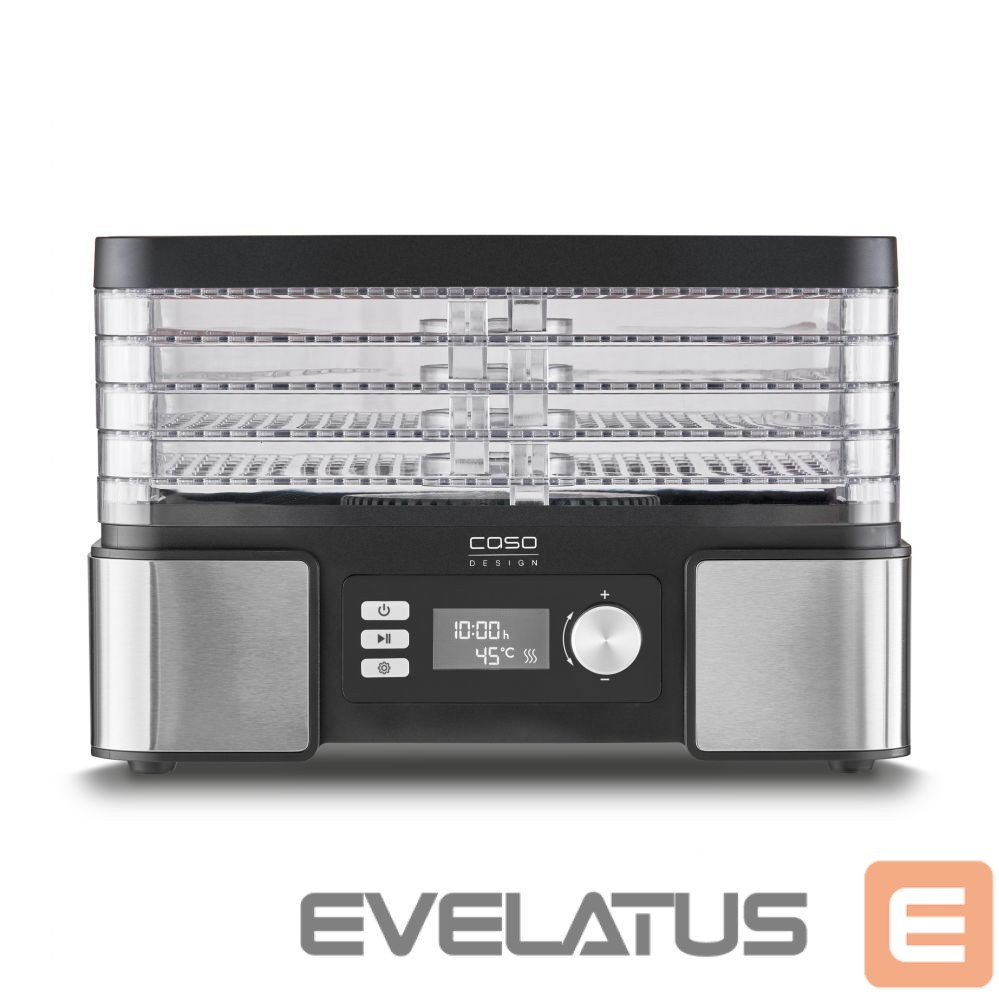 Kiti smulkūs buitiniai prietaisai Caso Food Dehydrator DH 450 Power 370-450 W, Number of trays 5, Temperature control, Integrated timer, Black/Stainless Steel