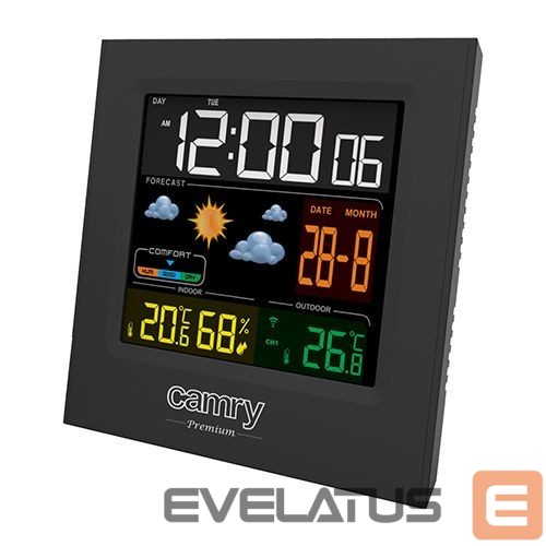 Kiti smulkūs buitiniai prietaisai Camry Weather station CR 1166 Black, Date display