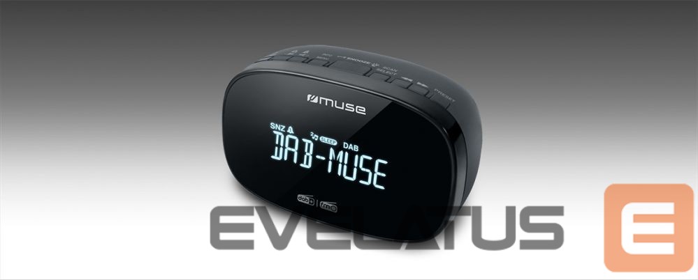 Interaktyvus sprendimas Muse DAB+/FM Dual Alarm Clock Radio M-150 CDB Alarm function, AUX in, Black
