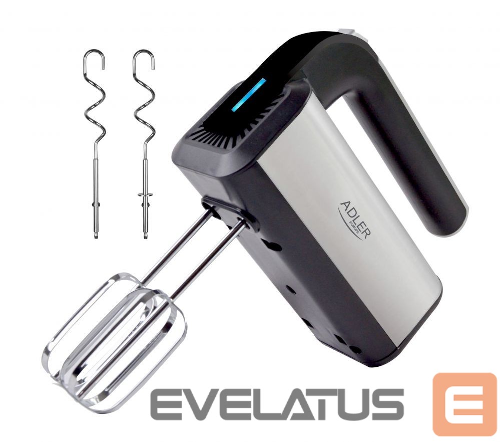Maišytuvai ir maišytuvai Adler Hand mixer AD 4225 Hand Mixer 300 W Number of speeds 5 Turbo mode Stainless steel