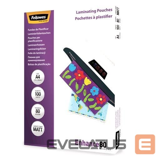 Biuro įrankiai Fellowes LAMINATOR POUCH MATT/A4 80 100PCS 5452103