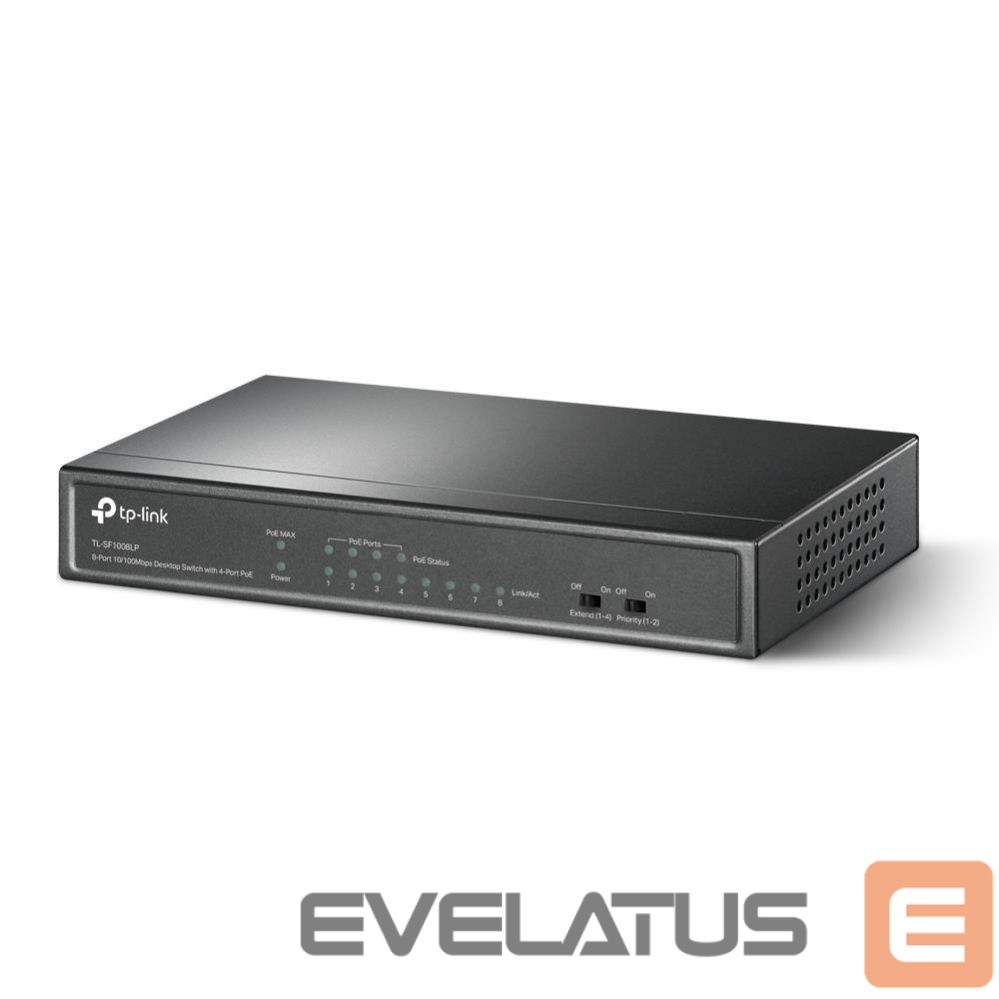 Jungikliai TP-Link Switch||TL-SF1008LP|Desktop/pedestal|8x10Base-T / 100Base-TX|PoE ports 4|TL-SF1008LP