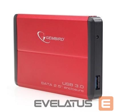 Kietasis diskas HDD Gembird HDD CASE EXT. USB3 2.5"/RED EE2-U3S-2-R