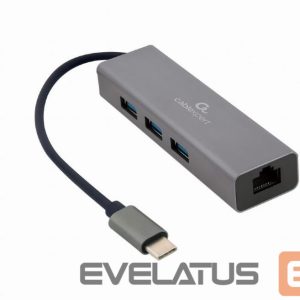 Moduliai ir siųstuvai Gembird  I/O ADAPTER USB-C TO LAN RJ45/USB HUB A-CMU3-LAN-01 