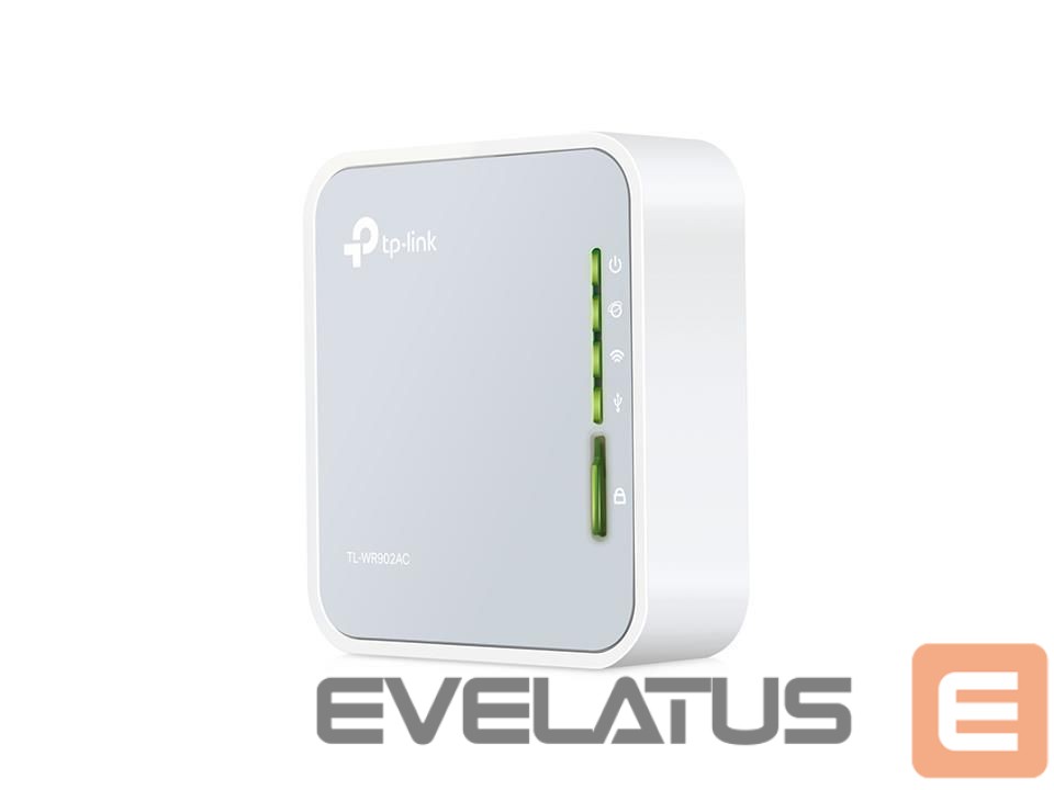 Maršrutizatoriai TP-Link Wireless Router||Wireless Router|733 Mbps|IEEE 802.11a|IEEE 802.11 b/g|IEEE 802.11n|IEEE 802.11ac|USB 2.0|1x10/100M|TL-WR902AC
