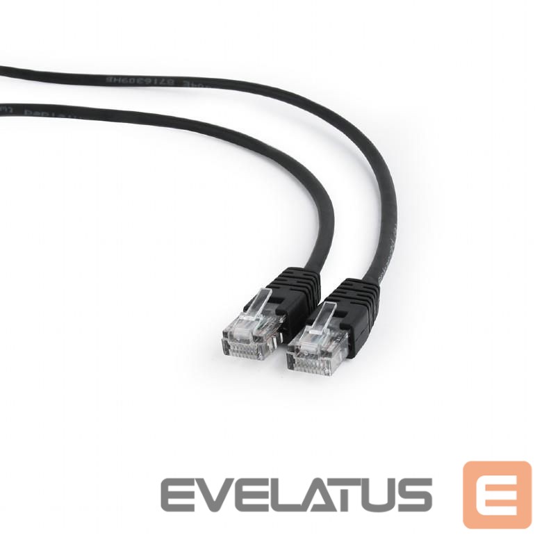 Jungikliai Gembird PATCH CABLE CAT5E UTP 0.25M/BLACK PP12-0.25M/BK