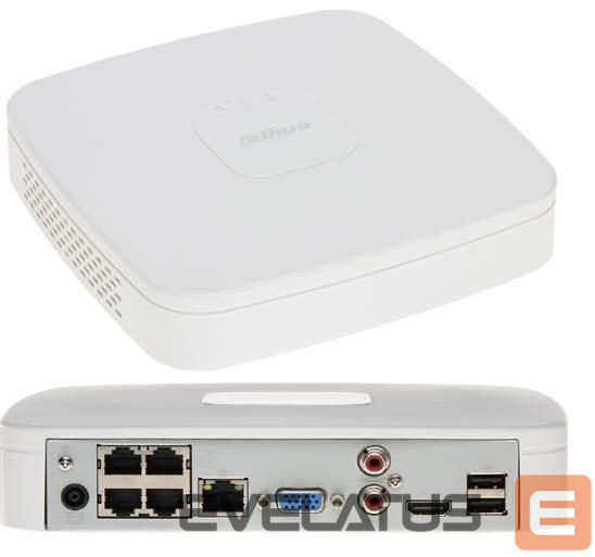 stebėjimo priedai DAHUA NET VIDEO RECORDER 4CH 4POE/NVR4104-P-EI
