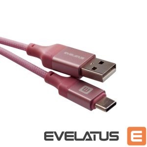 Kabelis Evelatus  Cable USB A to C 2M Aluminum housing braiding Pink Pink