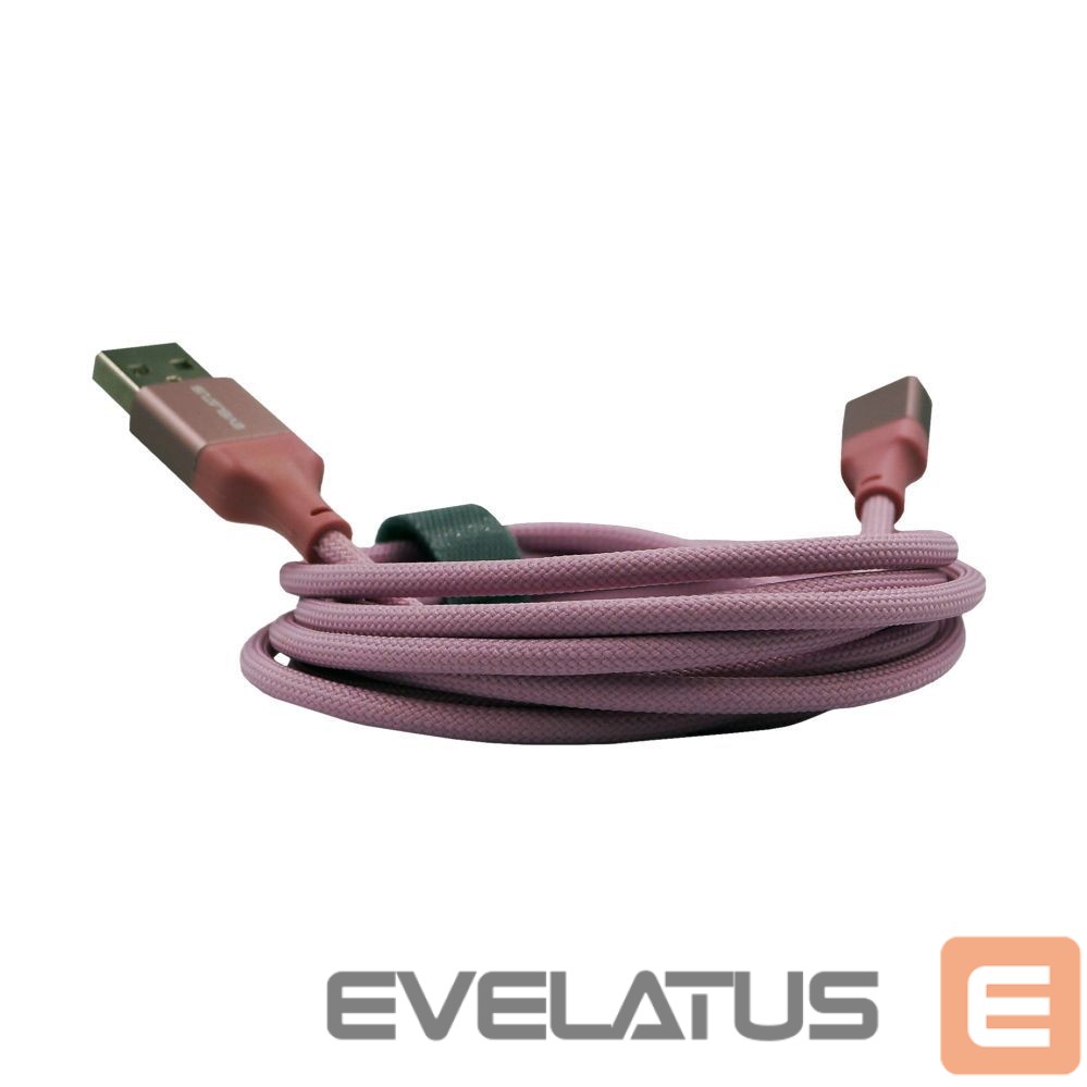 Kabelis Evelatus Cable USB A to C 2M Aluminum housing braiding Pink Pink
