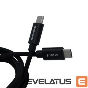 Kabelis Evelatus  Flex Cabel Pro USB 2.0 Type C to Type C 1.2M 100W 5A Black