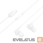 Laidinės ausinės Hoco  M113 Clear universal digital earphones with microphone iP White