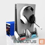 Valdiklis iLike  DZ504 Slim Multi Dock Station for Play Station 5 PS5 Controllers with Cooling fas & RGB Black