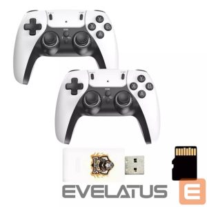 Žaidimų konsolės GameBox  HY01 64bit Retro 20K Game 4K Hdmi stick console / Android Box x2 wireless controllers White