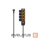 Adapteris Hama  OUTDOOR IP44 SWITCH 4 GN 4 m power strip Black