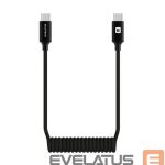 Kabelis Evelatus  AutoSpring Coiled Cable USB C to  USB C connector 1.2M Black