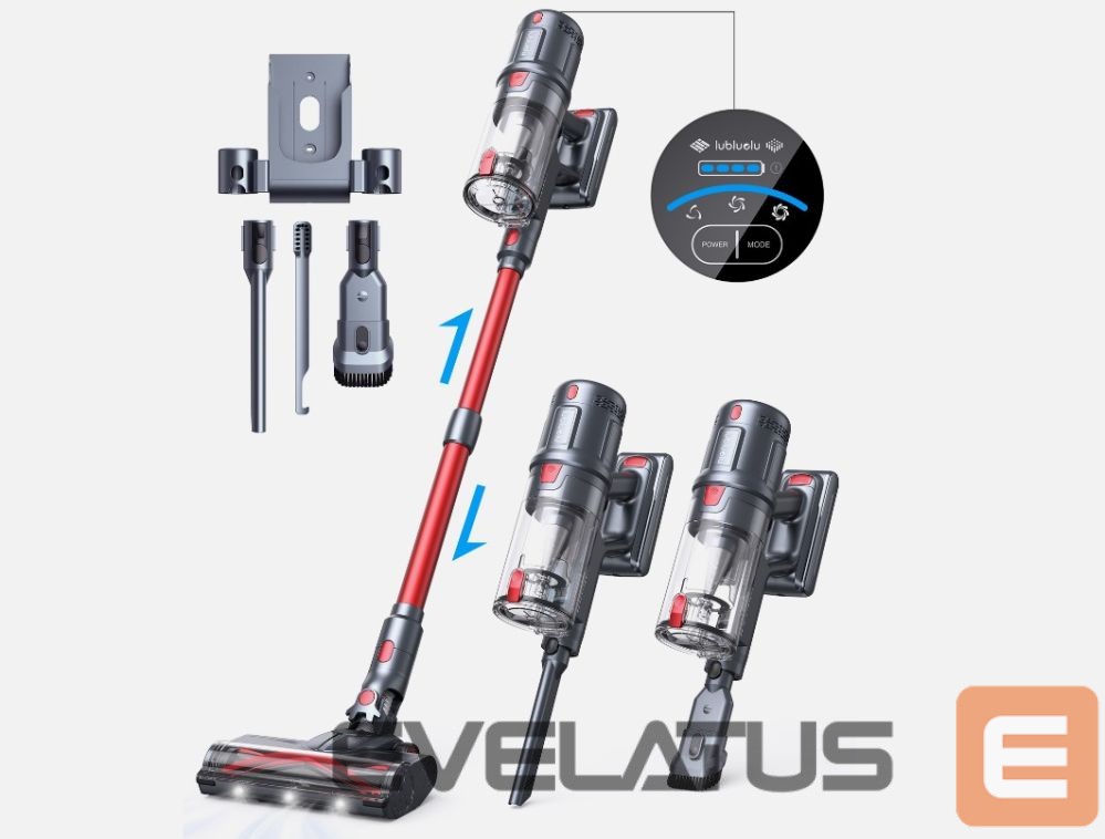 Dulkių siurblys Lubluelu L7 Pro Self-Standing Cordless Stick Vacuum Cleaner 140AW 33KPA Hoover