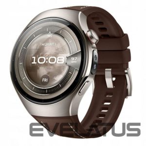 Išmanusis laikrodis Huawei  Watch 5 (46mm), Fluorelastomer Brown classic strap, Metal body, Rates-L29L 