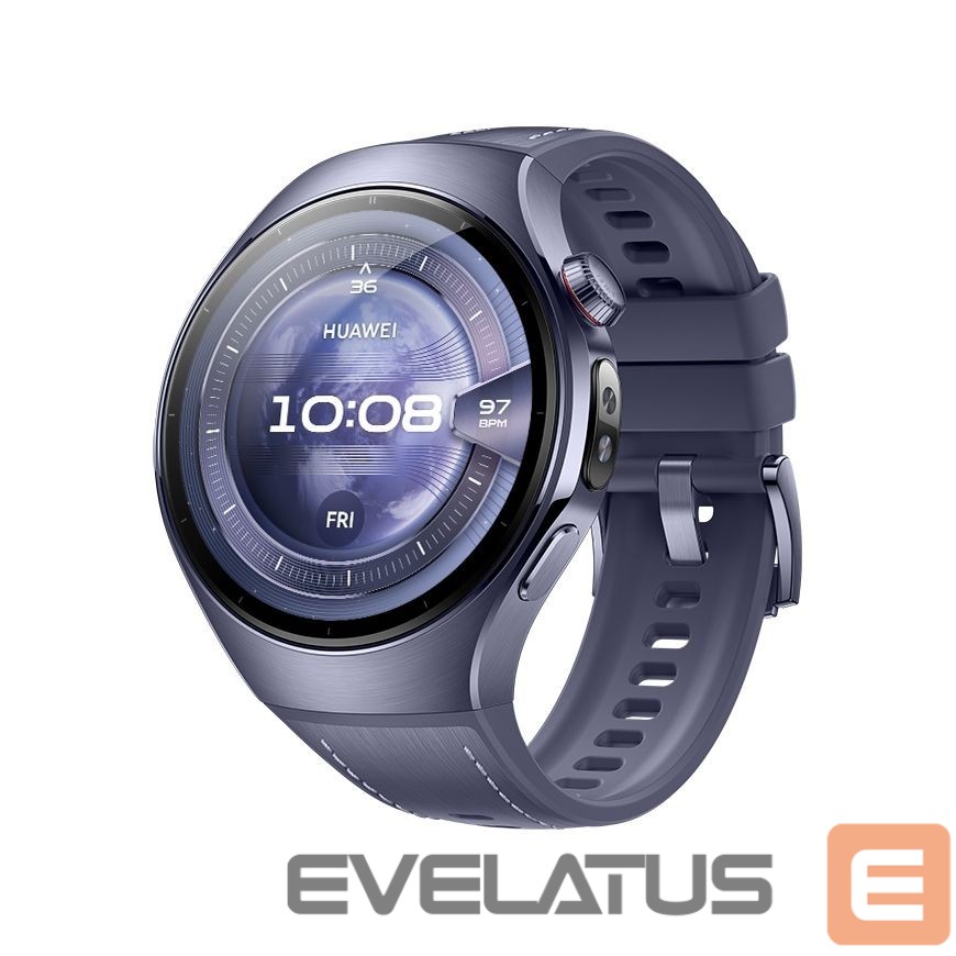 Išmanusis laikrodis Huawei Watch 5 (46mm), Fluorelastomer Purple blue strap, Titanium body, Rates-L39L