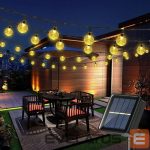 Lauko girlianda Elight  Garden Decor Solar IP65 LED glass balls (1cm) style bulb string light 7m 40pcs bulbs 