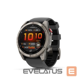 Išmanusis laikrodis Garmin  Fenix 8 Pro – 51 mm, AMOLED, Sapphire, Titanium with Graphite/black silicone band sport watch 