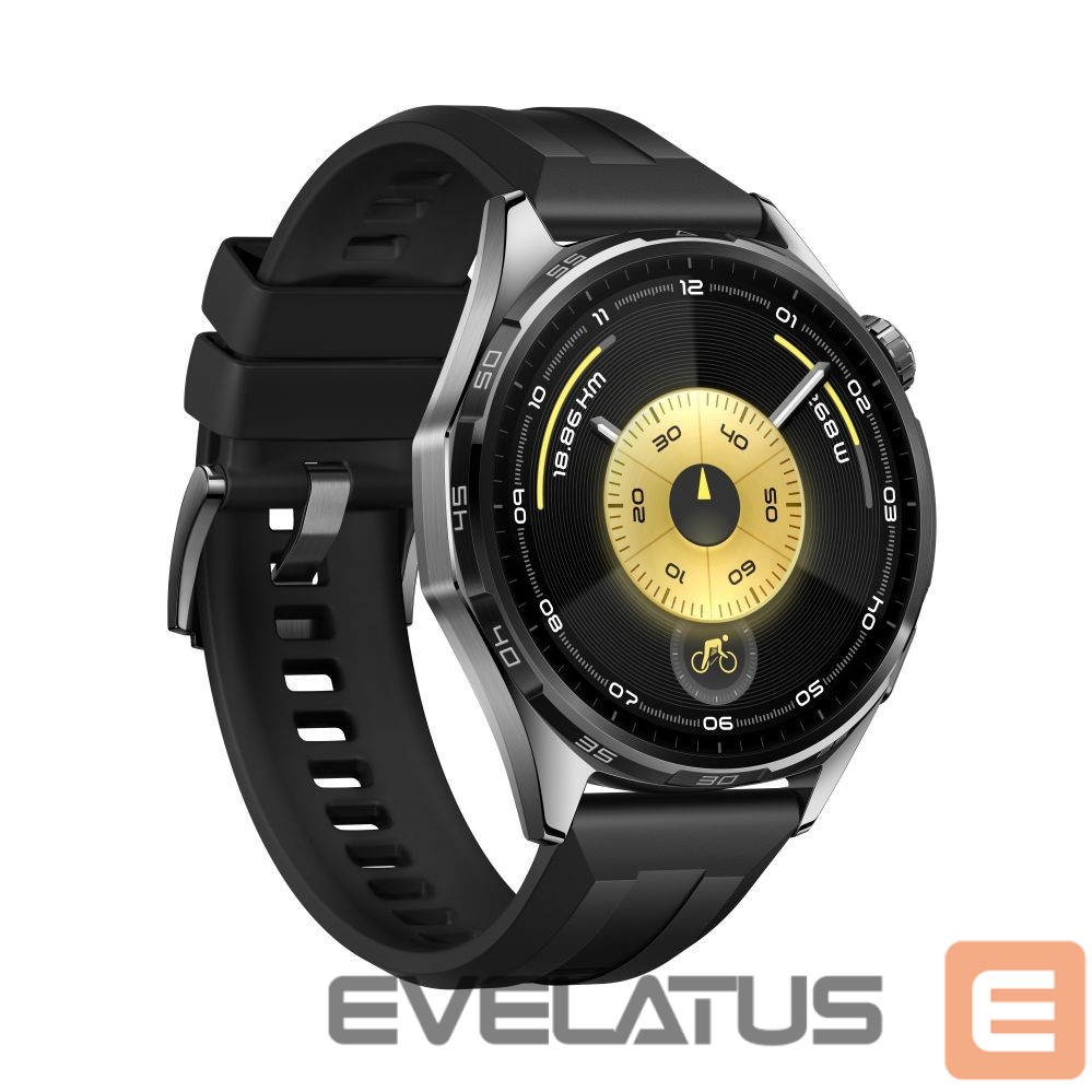 Išmanusis laikrodis Huawei Watch GT6 46mm Stainless Steel Case with Black Fluoroelastomer Strap Black