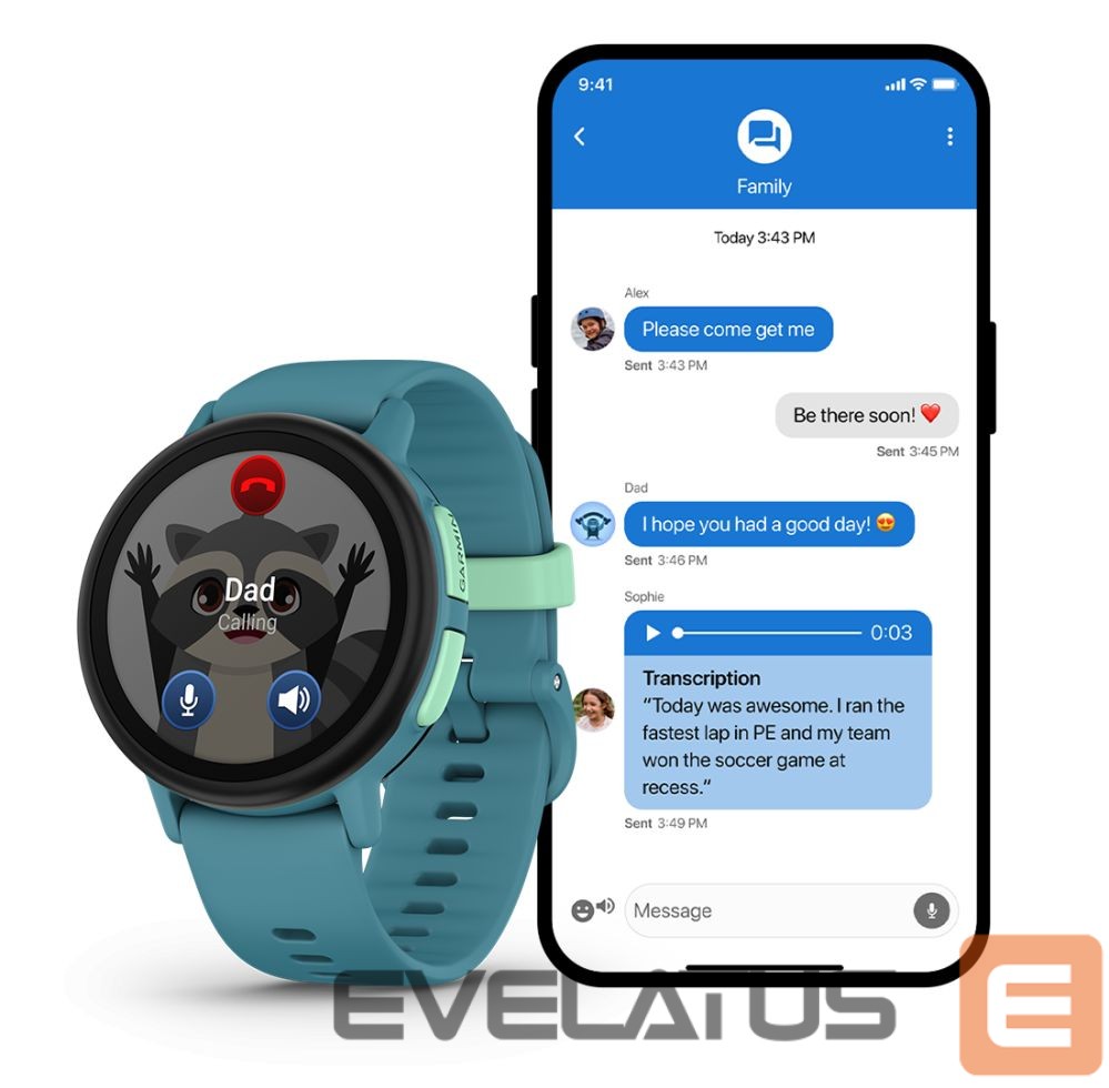 Išmanusis laikrodis Garmin Bounce 2, GPS, Wi-Fi, LTE, kids watch Turquoise