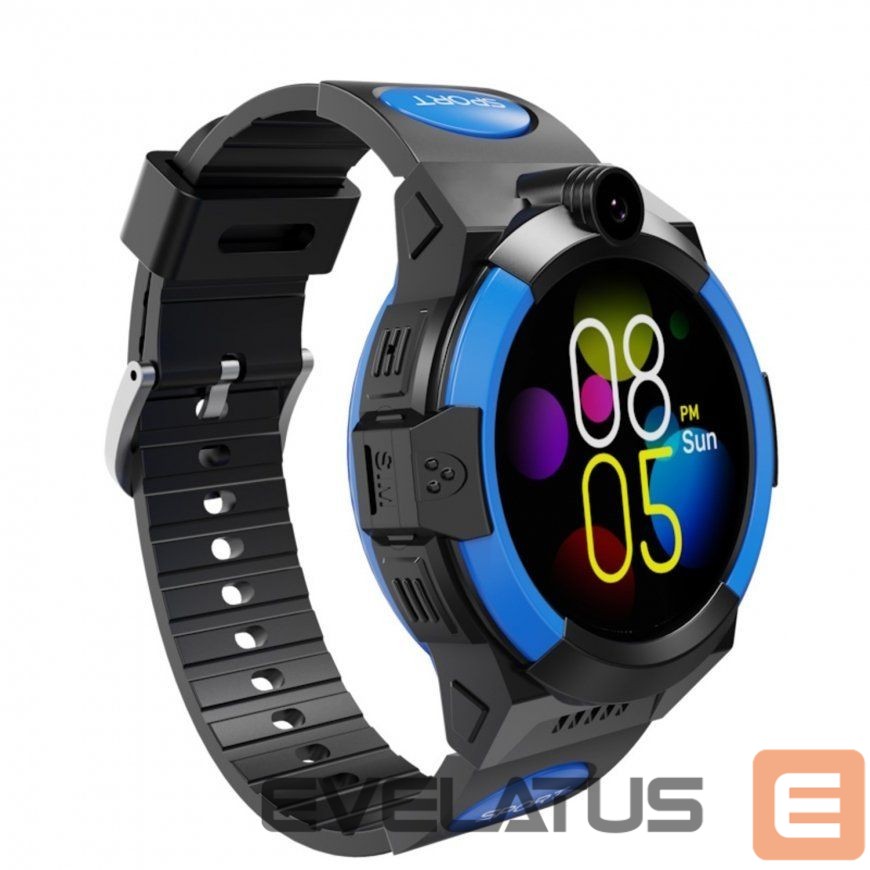 Išmanusis laikrodis iWear LT32 Durable 4G Sim GPS Tracking IP67 Kids Watch & Phone Call with Chat Camera Black Blue