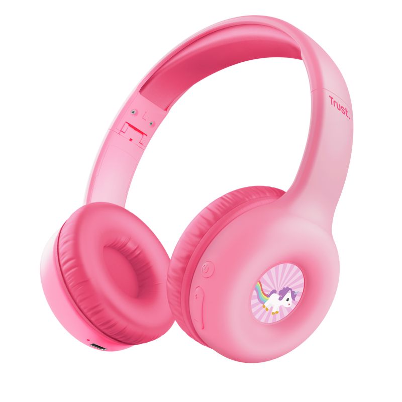 Belaidės ausinės Trust HEADPHONES WRL NOUNA KIDS/PINK 25274