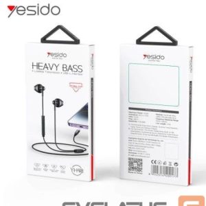 Laidinės ausinės yesido  YH48 Aluminum Alloy In-ear Earphone With Remote Control IP Interface Wired Headphone Black