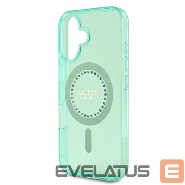 Kitas telefono priedas Guess Guess IML Rhinestones MagSafe iPhone 16 Plus Case - Green