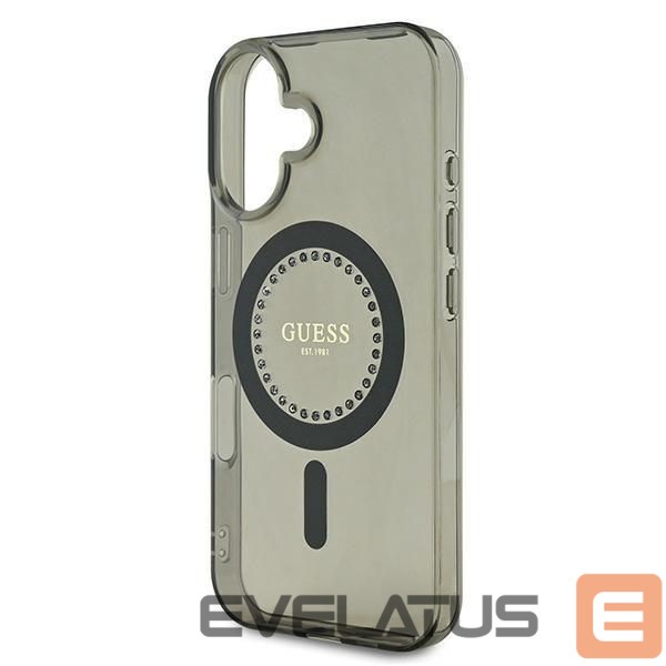 Kitas telefono priedas Guess Guess IML Rhinestones MagSafe iPhone 16 Case - Black