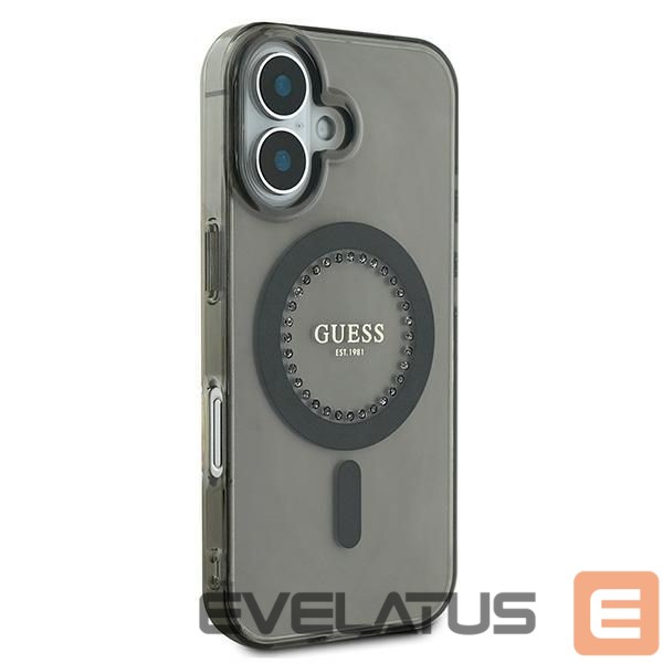 Kitas telefono priedas Guess Guess IML Rhinestones MagSafe iPhone 16 Case - Black