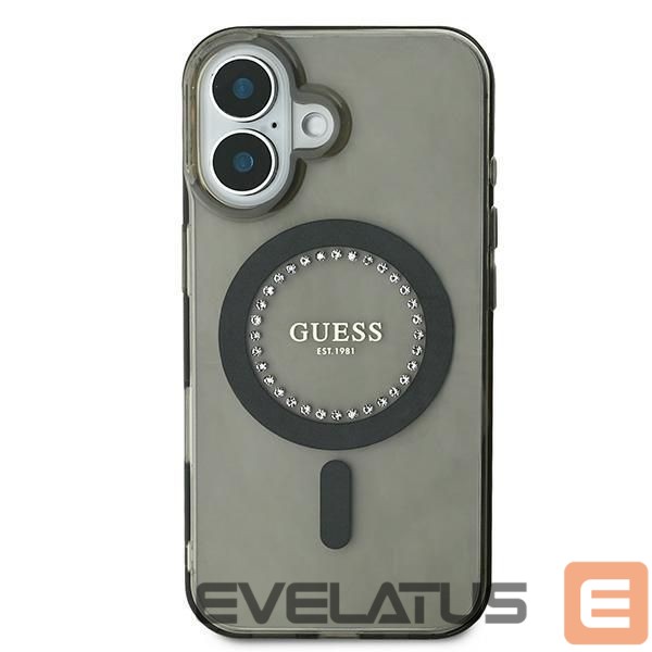 Kitas telefono priedas Guess Guess IML Rhinestones MagSafe iPhone 16 Case - Black