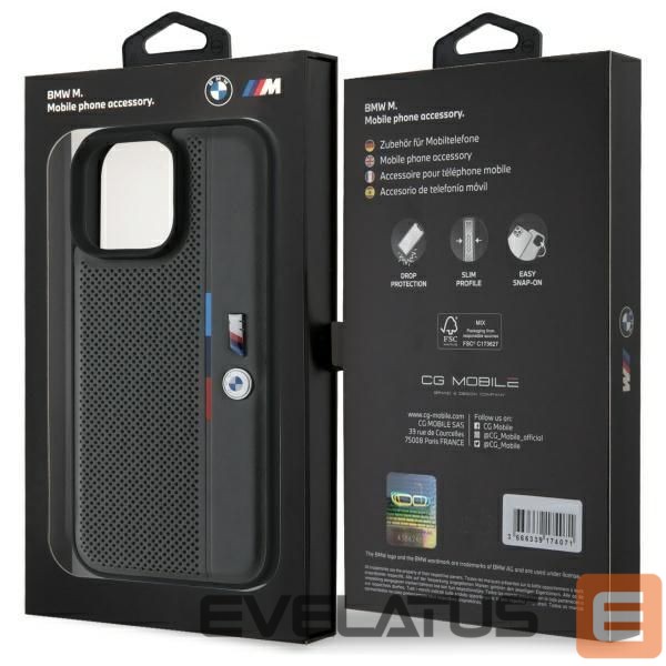 Kitas telefono priedas BMW BMW M Perforated Tricolor Detail Line iPhone 16 Pro Case - Dark Gray