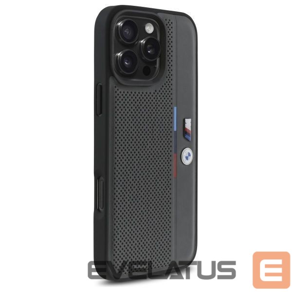 Kitas telefono priedas BMW BMW M Perforated Tricolor Detail Line iPhone 16 Pro Case - Dark Gray