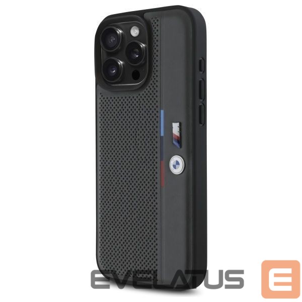 Kitas telefono priedas BMW BMW M Perforated Tricolor Detail Line iPhone 16 Pro Case - Dark Gray