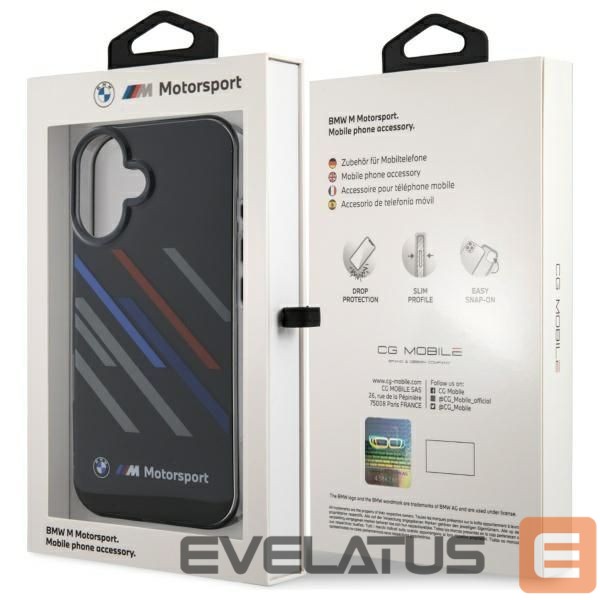 Kitas telefono priedas BMW BMW Motosport IML Random Stripes iPhone 16 Plus Case - Black