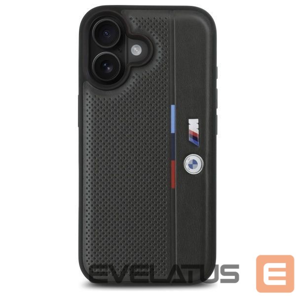 Kitas telefono priedas BMW BMW M Perforated Tricolor Detail Line iPhone 16 Case - Dark Gray