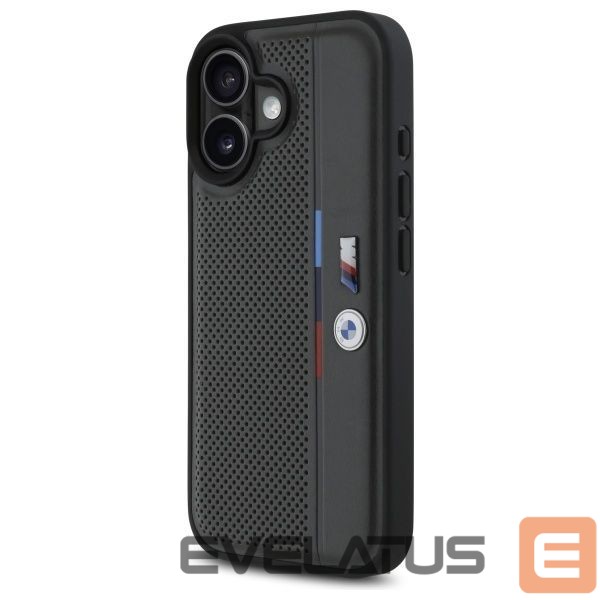Kitas telefono priedas BMW BMW M Perforated Tricolor Detail Line iPhone 16 Case - Dark Gray