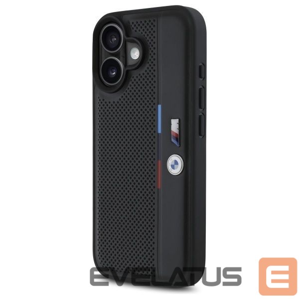 Kitas telefono priedas BMW BMW M Perforated Tricolor Detail Line iPhone 16 Case - Black