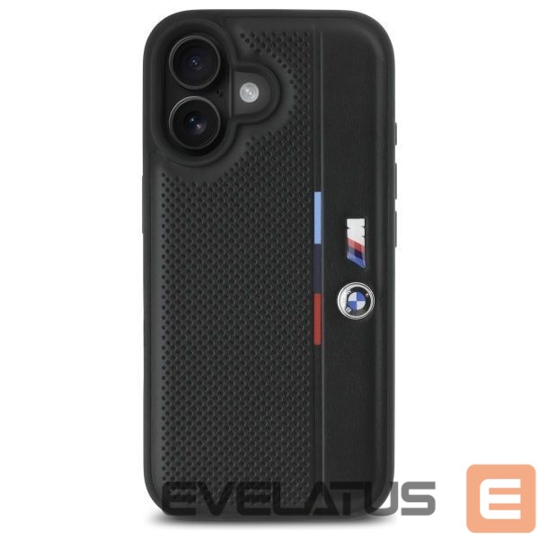 Kitas telefono priedas BMW BMW M Perforated Tricolor Detail Line iPhone 16 Case - Black