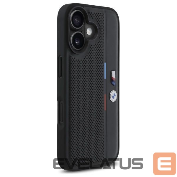 Kitas telefono priedas BMW BMW M Perforated Tricolor Detail Line iPhone 16 Case - Black